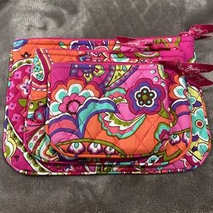 Vera Bradley Cosmetic Trio in Pink Swirls